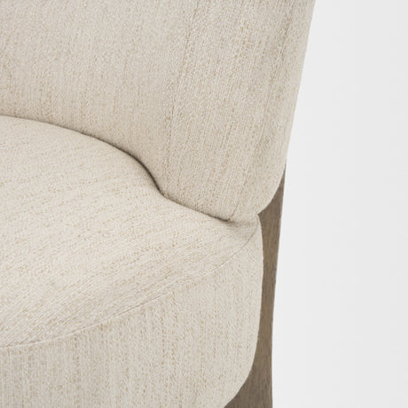 Vyra Dark Brown Wood w/ Cream Fabric Accent Chair from Mercana - Luna Furniture