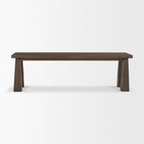 Wolcott Rectangular Dark Brown Solid Wood Bench from Mercana - Luna Furniture