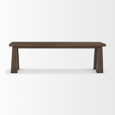 Wolcott Rectangular Dark Brown Solid Wood Bench from Mercana - Luna Furniture