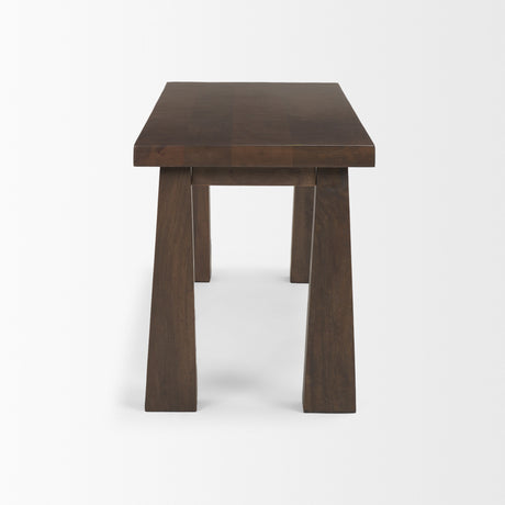 Wolcott Rectangular Dark Brown Solid Wood Bench from Mercana - Luna Furniture