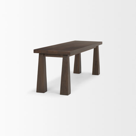 Wolcott Rectangular Dark Brown Solid Wood Bench from Mercana - Luna Furniture