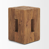 Waylen Natural Wood Block Accent Stool from Mercana - Luna Furniture