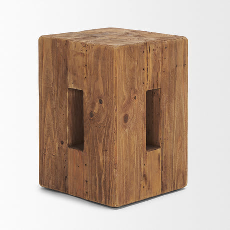Waylen Natural Wood Block Accent Stool from Mercana - Luna Furniture