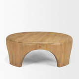 Shima Round Light Brown Wood W/Arched Legs Coffee Table from Mercana - Luna Furniture