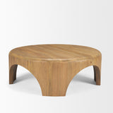 Shima Round Light Brown Wood W/Arched Legs Coffee Table from Mercana - Luna Furniture