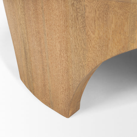 Shima Round Light Brown Wood W/Arched Legs Coffee Table from Mercana - Luna Furniture