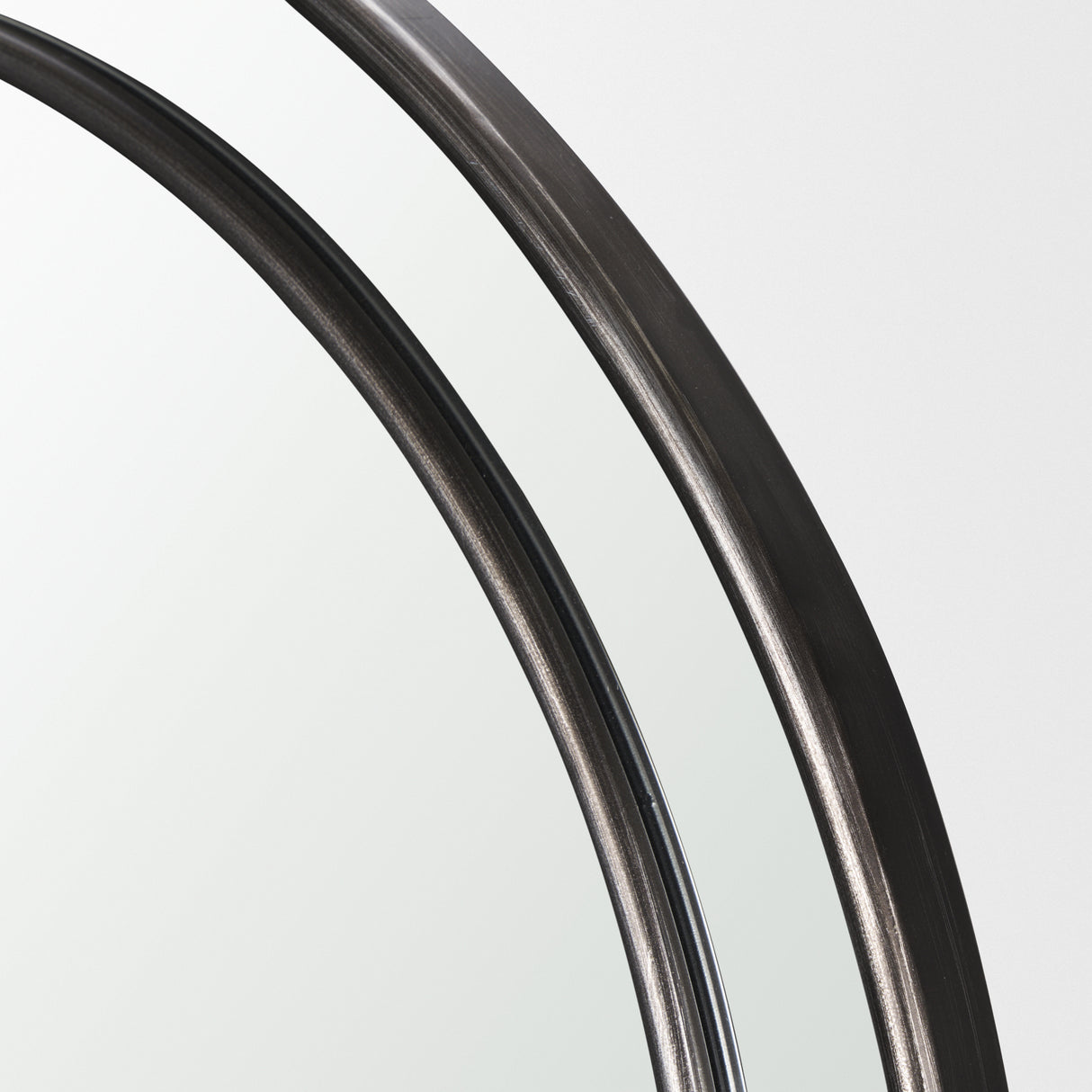 Tiffany Brushed Black Metal Double Frame Arched Mirror from Mercana - Luna Furniture