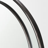 Tiffany Brushed Black Metal Double Frame Arched Mirror from Mercana - Luna Furniture
