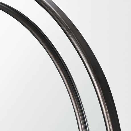 Tiffany Brushed Black Metal Double Frame Arched Mirror from Mercana - Luna Furniture