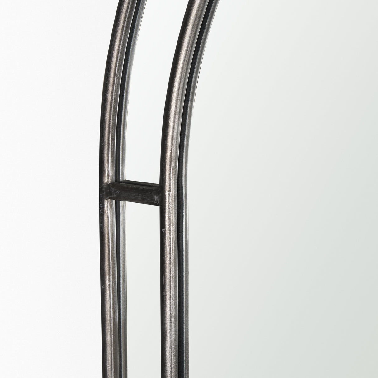 Tiffany Brushed Black Metal Double Frame Arched Mirror from Mercana - Luna Furniture