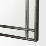 Tiffany Brushed Black Metal Double Frame Arched Mirror from Mercana - Luna Furniture