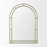 Tiffany Brushed Gold Double Frame Metal Arched Mirror from Mercana - Luna Furniture