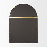 Tiffany Brushed Gold Double Frame Metal Arched Mirror from Mercana - Luna Furniture