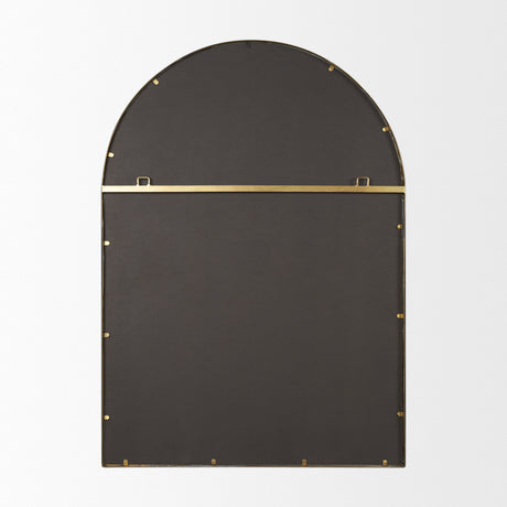 Tiffany Brushed Gold Double Frame Metal Arched Mirror from Mercana - Luna Furniture