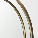 Tiffany Brushed Gold Double Frame Metal Arched Mirror from Mercana - Luna Furniture