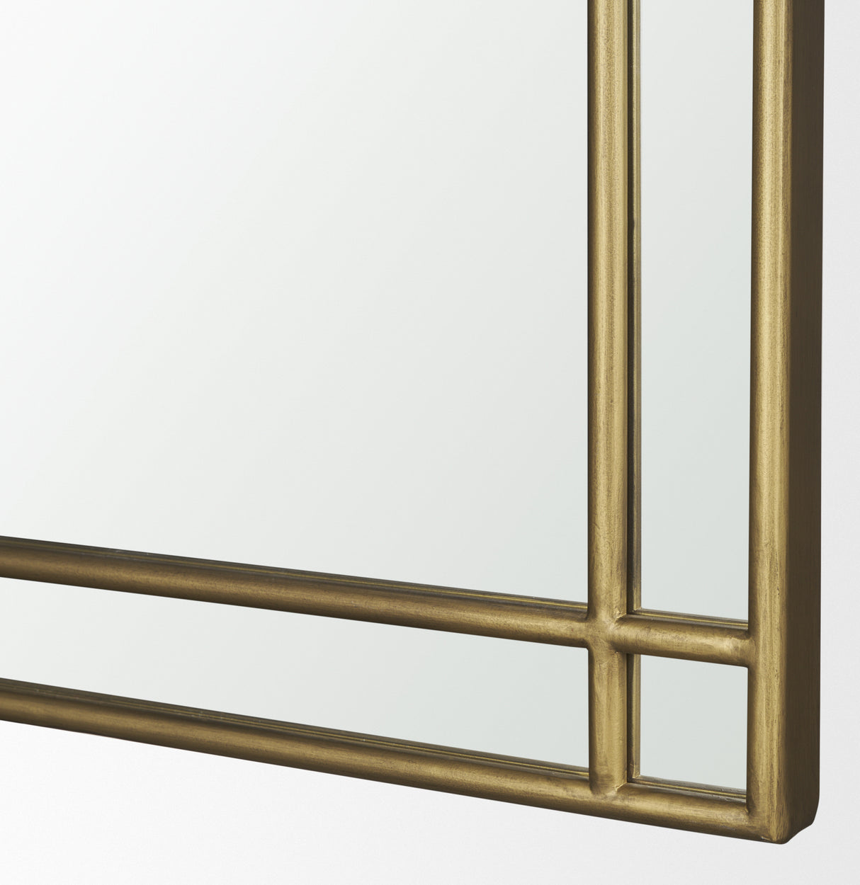 Tiffany Brushed Gold Double Frame Metal Arched Mirror from Mercana - Luna Furniture