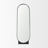 Tillie Oblong Matte Black Metal Standing Floor Mirror from Mercana - Luna Furniture