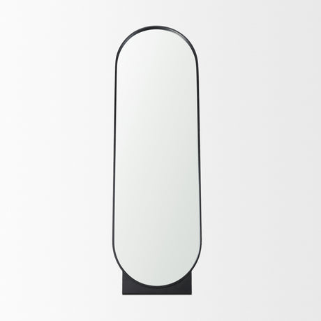 Tillie Oblong Matte Black Metal Standing Floor Mirror from Mercana - Luna Furniture