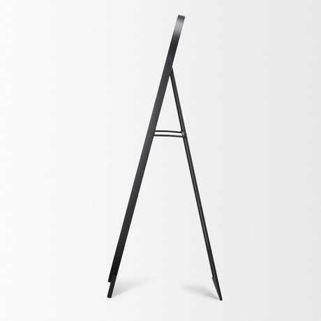 Tillie Oblong Matte Black Metal Standing Floor Mirror from Mercana - Luna Furniture