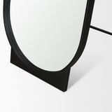 Tillie Oblong Matte Black Metal Standing Floor Mirror from Mercana - Luna Furniture
