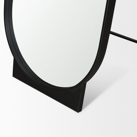 Tillie Oblong Matte Black Metal Standing Floor Mirror from Mercana - Luna Furniture