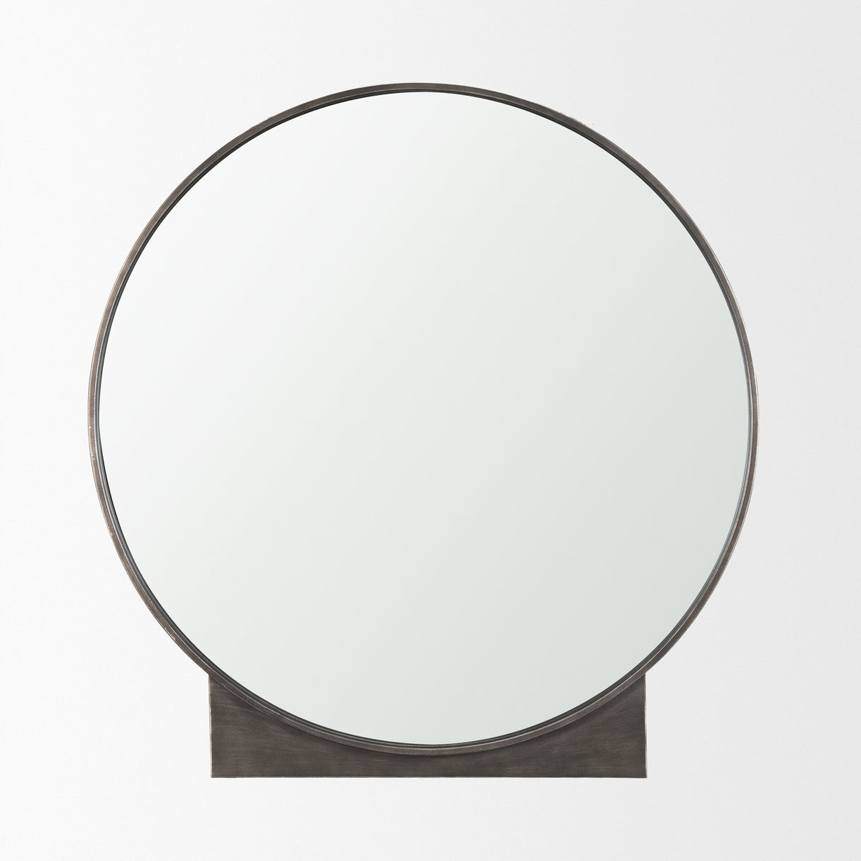 Tillie Round Gunmetal w/ Textured Metal Frame Wall Mirror from Mercana - Luna Furniture
