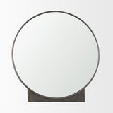Tillie Round Gunmetal w/ Textured Metal Frame Wall Mirror from Mercana - Luna Furniture