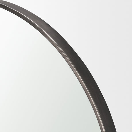 Tillie Round Gunmetal w/ Textured Metal Frame Wall Mirror from Mercana - Luna Furniture