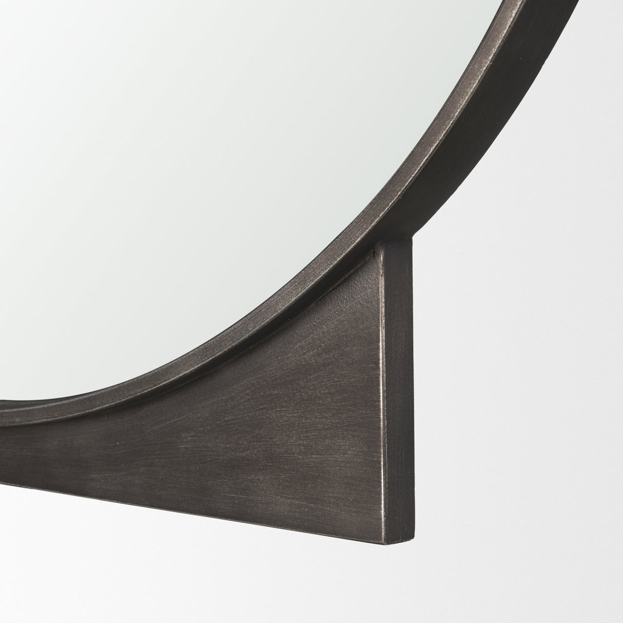 Tillie Round Gunmetal w/ Textured Metal Frame Wall Mirror from Mercana - Luna Furniture