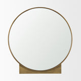 Tillie Round Brushed Gold Metal Frame Wall Mirror from Mercana - Luna Furniture