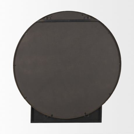 Tillie Round Brushed Gold Metal Frame Wall Mirror from Mercana - Luna Furniture