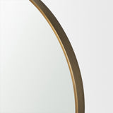 Tillie Round Brushed Gold Metal Frame Wall Mirror from Mercana - Luna Furniture