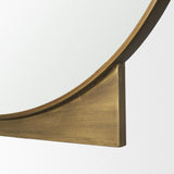Tillie Round Brushed Gold Metal Frame Wall Mirror from Mercana - Luna Furniture