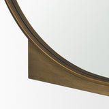 Tillie Round Brushed Gold Metal Frame Wall Mirror from Mercana - Luna Furniture