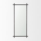 Tori Gunmetal w/ Textured Metal Cross Frame Wall Mirror from Mercana - Luna Furniture