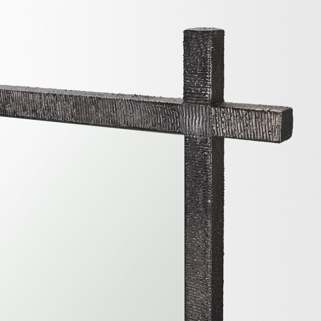 Tori Gunmetal w/ Textured Metal Cross Frame Wall Mirror from Mercana - Luna Furniture