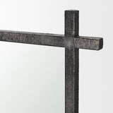 Tori Gunmetal w/ Textured Metal Cross Frame Wall Mirror from Mercana - Luna Furniture