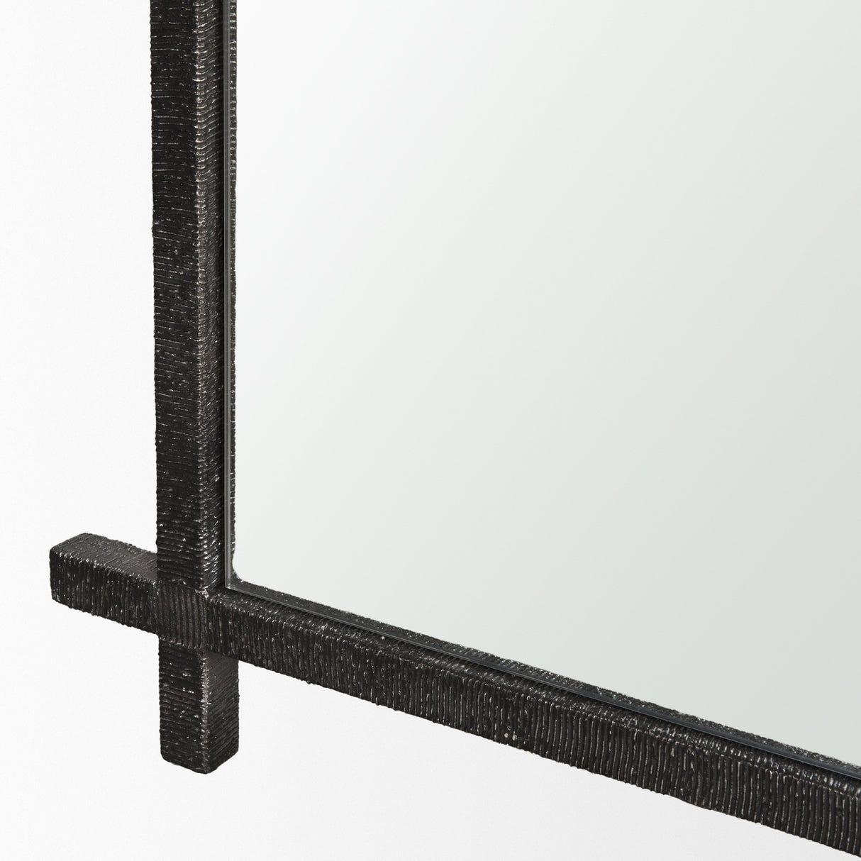 Tori Gunmetal w/ Textured Metal Cross Frame Wall Mirror from Mercana - Luna Furniture