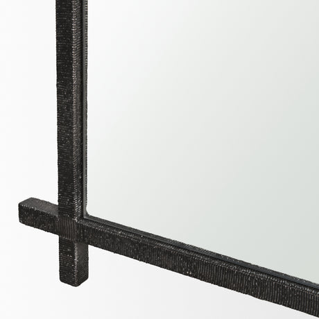 Tori Gunmetal w/ Textured Metal Cross Frame Wall Mirror from Mercana - Luna Furniture