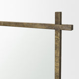 Tori Textured Gold Metal Cross Frame Wall Mirror from Mercana - Luna Furniture
