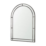 Tiffany Brushed Black Metal Double Frame Arched Mirror from Mercana - Luna Furniture