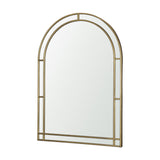 Tiffany Brushed Gold Double Frame Metal Arched Mirror from Mercana - Luna Furniture