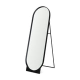 Tillie Oblong Matte Black Metal Standing Floor Mirror from Mercana - Luna Furniture