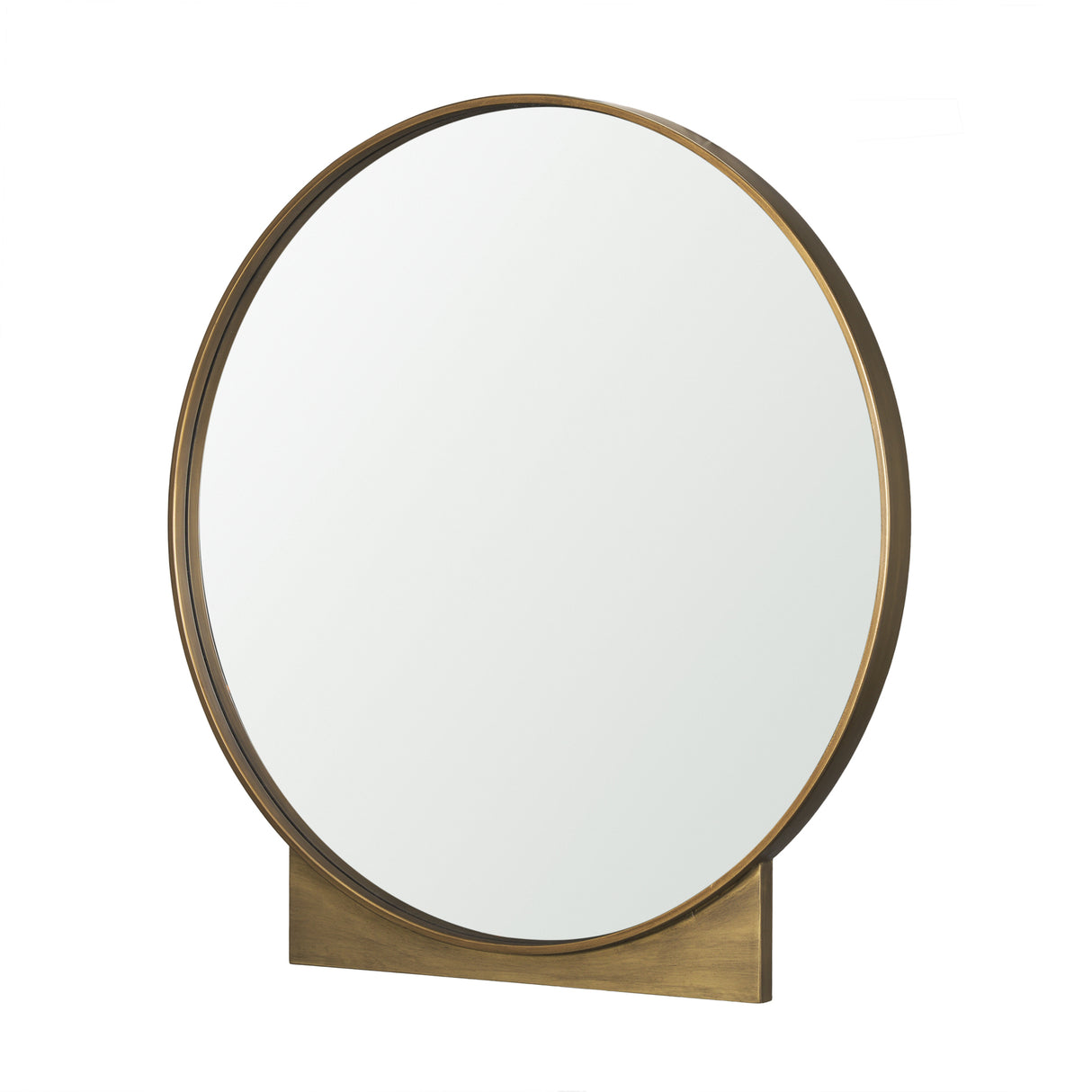 Tillie Round Brushed Gold Metal Frame Wall Mirror from Mercana - Luna Furniture