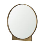 Tillie Round Brushed Gold Metal Frame Wall Mirror from Mercana - Luna Furniture