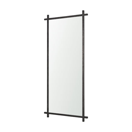 Tori Gunmetal w/ Textured Metal Cross Frame Wall Mirror from Mercana - Luna Furniture
