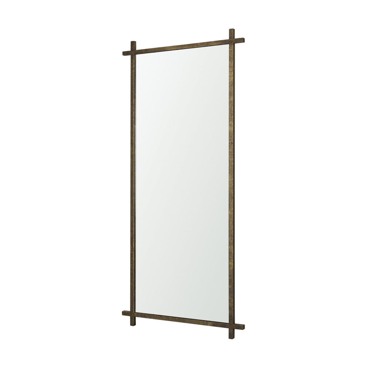 Tori Textured Gold Metal Cross Frame Wall Mirror from Mercana - Luna Furniture