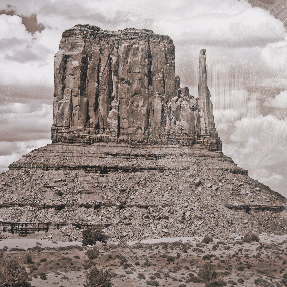 Monument Valley II Sepia by Debra Van Swearingen a Hand Embellished Framed Photo Art Print Matted un from Mercana - Luna Furniture