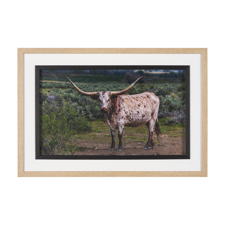Longhorn 1 by Gary Blatter a Hand Embellished Framed Photo Art Print Matted under Glass from Mercana - Luna Furniture