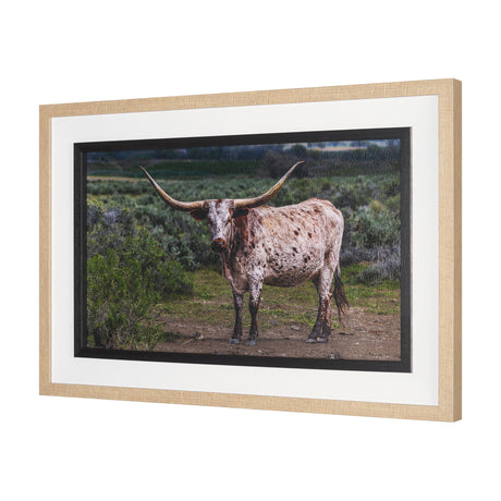 Longhorn 1 by Gary Blatter a Hand Embellished Framed Photo Art Print Matted under Glass from Mercana - Luna Furniture
